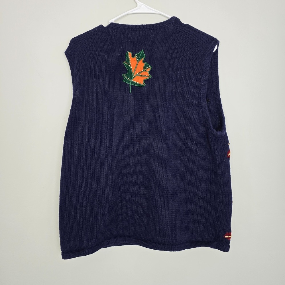 Bobby Brooks Womens Harvest Applique Sweater Vest‎ XL Cottagecore Fall - Picture 11 of 14